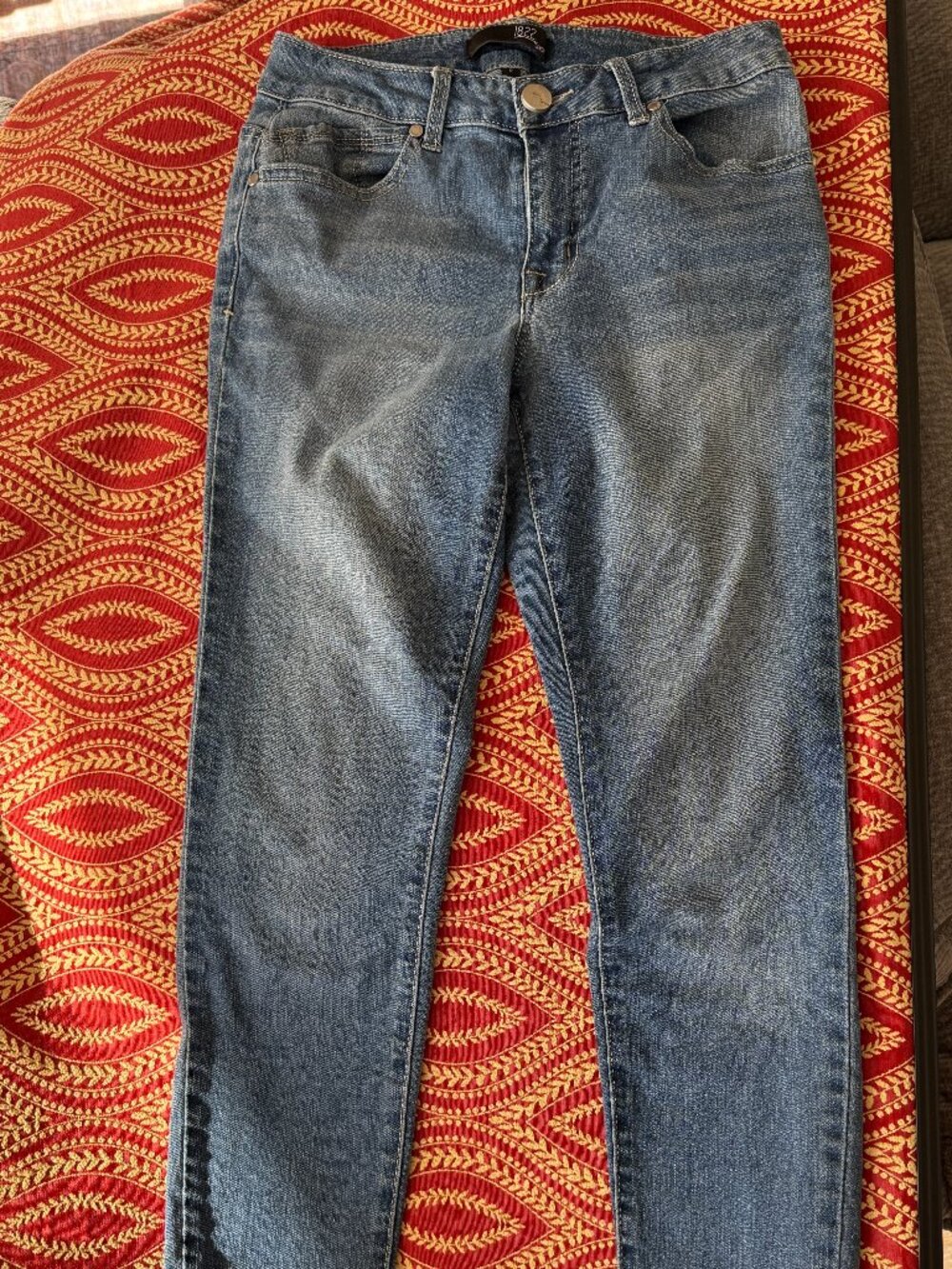 1822 Denim Silver Button Skinny Jeans 6